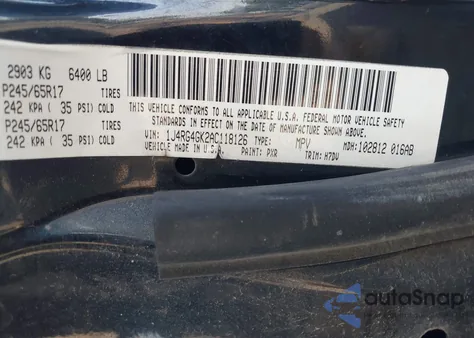 2010 Jeep Commander Sport from USA, damaged, VIN 1J4RG4GK2AC118126